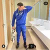 2023 Set di abbigliamento blu Trapstar London Felpa con cappuccio da donna ricamata Abbigliamento sportivo da uomo Cappotti Celebrity Identica moda