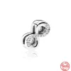 925 Sterling Silver Incarino Cilp Moon Leaf Lea Round Heart Perle perle per perle di Pandora Charms Sterling in argento perline