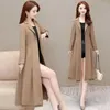 Trenchs de femmes Manteaux Femme Coréenne Mode Coupe-vent Doublé Slim Manteau Femmes Printemps 2023 Mère d'âge moyen Riche Femme Veste longue haut de gamme