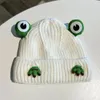 Berets Frog Wool Foppy kapelusz Kobieta jesienna urocza studentka czapka na dzianina netto czerwone czapki termiczne czapki mężczyźni maska ​​maska ​​enfant helloween