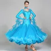 Stage Wear Ballroom Dance Dress for Women Competitie Standaard Moderne danskleding Lange mouw Waltz Costuums