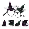 Bandanas Halloween bruja puntiaguda sombrero diadema lazos para el cabello para niños accesorios tocado diadema