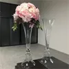 ホットセールの結婚式の装飾80 cm高さリバーシブルトランペットフラワーアレンジメントガラス花瓶