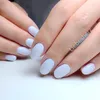 Valse nagels 24 -stks glanzende heldere paarse korte nep met jelly lijmdruk op kunstmatige volledige hoes vingertip manicure gereedschap