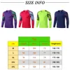 Utomhus Tshirts Fotboll Långärmar Gradient Mål Keeper Uniforms Sport Training Breattable Top Soccer Chest Pad Spring Autumn Jersey 230821