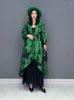 Kvinnors trenchrockar Urior 2023 Spring Summer Casual Fashion Flower Jacquard Large Cardigan Coat Temperament Green Printed Women Thin