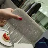 2023 Schultertaschen glänzende Diamanten Clutches Geldbörse Abend Party Frauen Handtasche Top Luxus Mode runden Griff Metall