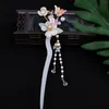 Hair Clips Floral Stick Chinese Tassel Headpiece Classic Pearl Fairy Hairpin Chopstick For Women Vintage Hanfu Party Tiaras Jewelry