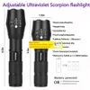 AloneFire E17 UV Led Flashlight 365nm Ultraviolet Zoomable Invisible Cat Dog Pet Stains Hunting Marker Checker AAA 18650 battery ZZ