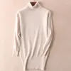 Suéteres femininos Vestido de suéter de inverno Vestido de coloração sólida Mink Cashmere Turtleneck Pullovers de malha