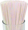 Other Event Party Supplies Iridescent Disposable Drinking Paper Straws Biodegradable Cocktail For Birthday Baby shower Wedding 230822