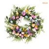 Decorative Flowers 5 Styel Bow Ribbon Easter Eggs Wreath Garland Door Ornaments Wall Decor Happy 2023 Day For Home Kids