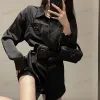 Sashes Blouse for Womens Designers Triangle Letter Shirts Tops Quality Chiffon Blouses Sexy Coat with Waist Bag Pra Women's Shirt