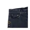 Men's Pants 23SS KAPITAL Retro Washing Side Gem Embroidery Straight Trousers For Men And Women Jeans