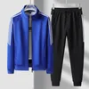 Men's Tracksuits Rastrear de Autumn Men Casual Sets Sets Zip Cardigan Baseball Jacket Pants 2 Suits Ternos listrados Sportswear Male Sweat Sath 230821