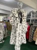 Womens Fur Faux RR1475 Xlong Coats Eco Lynx med en huva Winter Jackets Kvinna Längd 120 cm Coat Female White 230822