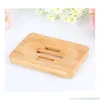 Piatti di sapone bagno Bamboo naturale Porta di stoccaggio in legno bagno vasca per doccia vassoio zhao i0obh drop consegna accessori da giardino otqjd