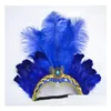 Other Event Party Supplies Feathered Dance Headband - Ostrich Plumes Rhinestones Water Drill Hoop For Belly Halloween Christmas Dr Dh8Wu