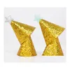 Вечеринка шляпы золотой блеск блестящий топ adt mini mini cone birthday cap свадебный праздник