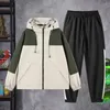 メンズトラックスーツ2023ロパ韓国ファッションメンズ衣料品ジャケットとパンツメンズ2ピースセットデザイナー服秋のカジュアルスウェットシャツ