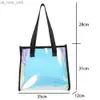 Totes 2022 Sac transparent pour femmes Pvc Hologramme Laser Sac à bandoulière Grande capacité Jelly Shopping Tote Summer Beach Seaside HandBag HKD230822