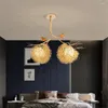 Kroonluchters Moderne Cottagecore Gold Bird's Nest Led voor woonkamer bar eettafel loft decoratie hangende verlichting armaturen