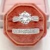 Anéis de cluster 14 estilos 925 prata esterlina designer conjunto redondo corte casamento para mulheres moda jóias de noivado personalizado