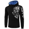 Herrtröja tröja tröja män långärmad tiger tryckt tröja kappa hoodie varma skjortor höst vinter huvtransblusar sportkläder