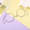 Charm Armbänder 2pcs/Set herzförmige Magnetattraktion Armband für Paare Edelstahl Kuba Kette Herren- und Frauenschmuck