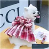 犬の襟の弓襟スカートかわいいペットハーネス肉ストラップ牽引ロープ猫犬服ベストプリンセスチュチュドレス博士otnuk