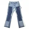 Blue Multicolor Paint Salpatter Jeans Men Men Tackwork Troushers Styling268D