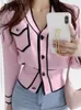 Womens Sweaters JXMYY Fashion Elegant Temperament Knitted Cardigan Coat Women Spring White Waist Slimming Design Sense VNeck Top 230822