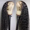 Przezroczysta koronkowa peruka kręcone ludzkie włosy peruki Brazylijskie głębokie fali koronkowa peruka czołowa dla czarnych kobiet wstępnie wysportowana 4x4