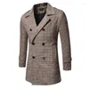 Men's Suits Autumn/Winter 2023 Coat Fashion Jacket Tweed Slim Double Breasted Long Suit Code 9897