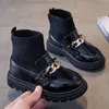 Boots Children Fur Short Ankle Boots Toddlers Girls PU Leather Shoes Sping Baby Flats Fashion Outwear Platform 2-10Y Size 22-36# 230821