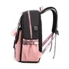 Sacchetti di scuola borse per grandi scuole per ragazze adolescenti USB Port Canvas Student Borse Student Borse Fashion Black Pink Teen School Backpack 230822