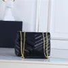 Designer Bags Small Quilted Leather Shoulder Bags Hardware Matte Brass Heavy Chains Handbags Tow Roomy Compartments Front Flap Bag