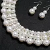 Hänghalsband handgjorda vintage simulering runda pärlchoker halsband elegant enkel justerbar flera storlekar pärlor för kvinnor flickor