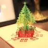 Cartes postales de vacances uniques pop-up 3D, carte de vœux d'arbre de Noël avec enveloppe, cartes de Noël pour le festival du nouvel an333f