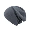 Boinas 2023 Chapéus de inverno para mulheres empilhamento casual Caps Caps Men Men Color Solid Hip Hop Hop Skullies Beanies feminino