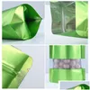 Torby do przechowywania 9 rozmiar zielony stojak na aluminiową torbę z folią z przezroczystym oknem plastikowym woreczku zamek błyskawiczny opakowanie żywności LX2693 DEL DHEIM