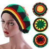 Bérets Béret Bonnet Tricoté Pour Hommes Femmes Jamaïcain Rasta Tricot Bonnet Chapeau 2023 Hiver Multicolore Feuilles Hip Hop Mode Haircover