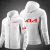 Men's Hoodies Sweatshirts Kia Motors 2023 Men's Solid Color Long Sleeve Fashion Zipper Hoodie Coat Hoodie Top Q230822