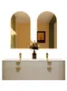 Bath Accessoire Set Combinatie van badkamerkasten en rotspanelen geïntegreerd met Corinne naadloze handgezichtswassende dubbele bassins