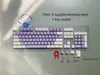 Klavyeler 104 PCS Mekanik Klavye Klavyeleri Set OEM arkadan aydınlatmalı Twocolor ABS Mor Beyaz Anahtar Kapağı 6187104 Kiraz MX KEYCAP 230821