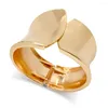 Bangle Fashion Zinc-alloy Cast Smooth With Gold Plating Statement Bangles For Women Costume Jewelry Engagement Gifts