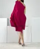 Partykleider Angelsbridp Satin Abend Meerjungfrau Fuchsia Sexy Knielänge mit Cape Mitte formelle Hochzeitskleider Abschlussballkleid