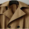 Men's Trench Coats Classic Mid Length Double Breasted Windbreaker Autumn European Fashion Large Lapel Long Sleeve Spring