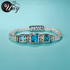 Очарование браслетов Uny Jewel Jewelry Three Cz Stone Two Strand Box Chaine Magnetic Bracelet Designer Inspired Grothud Day Gifts 230821