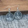 Dangle Earrings 1 Pair Camping Moon Mountain And Pines Round For Women Wedding Jewelry Gifts